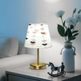 thumbnail image 6 of Tapered Desk Lamp with Antique Brass Base Table Lamps Dimmable LED Bulb Button Switch Night Light Hearts and String Garland Small, 6 of 8