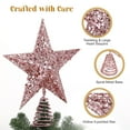 thumbnail image 4 of Lewondr Christmas Star Tree Topper, 11.4inch Sequins Star Tree Topper with 6H Timer & 8 Light Modes, 20 LED Bulbs Christmas Treetop with Remote for Home Xmas Decor, Pink, 4 of 9