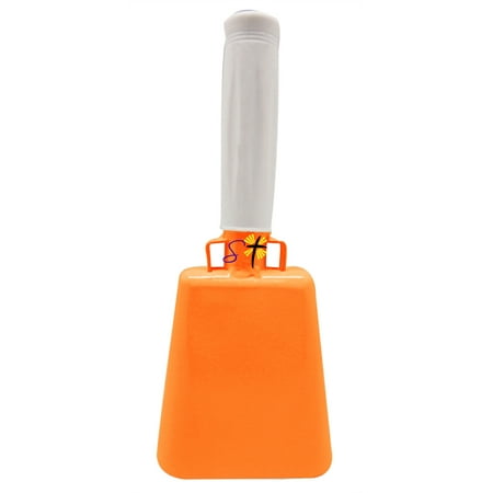 8.6 inch Tennessee Orange Bell White Handle Cowbell with Stick Grip Handle Used for Cheering at Sporting Events - Cow Bell by Stewart Tradingâ?¢