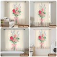 thumbnail image 6 of Pastoral Flowers Sheer Curtains 63 Inches Long, Spring Red Pink Floral Leaves Botanical Light Filering Curtains, Breathable Simi Curtain Privacy Drapes for Living Room Bedroom Window Treatment, 6 of 9