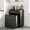black, variant on Pull Out Trash Can Cabinet, 2x10 Gallon Pet Proof Hidden Garbage Recycling Bin with Drawer, Freestanding Wooden Garbage Recycling & Laundry Hamper. Farmhouse Waste Bin for Kitchen, Living Room, White