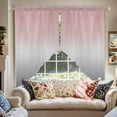 thumbnail image 5 of Swag Curtains Valances for Windows, Pink Gray Gradient Short Kitchen Window Curtains Over Sink, Abstract Watercolor Cafe Curtains Panel Set Of 2,Rod Pocket, 36 Inches Length, 5 of 8
