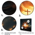 thumbnail image 3 of Designart "Christian Symbolism Heavenly Cross I" Spiritual Wall Art - Global Orange Christianity Hallway Wall Art Decor, 3 of 6