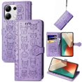 thumbnail image 4 of Funda Cartera FOXDOCK para Xiaomi Redmi Note 13 4G , Flip PU con Relieve de Gatos y Perros, Tarjetero y Soporte, 4 of 6