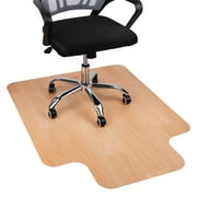 Mind Reader Office Chair Mat for Hardwood Floors, Rolling, PVC, 47.5 x 35.5, Woodtone