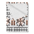 thumbnail image 2 of Tribal Soft Flannel Fleece Throw Blanket, Pattern Composition with Birds and Arrows Geometric Design, Cozy Plush for Indoor and Outdoor Use, 50" x 60", Orange Black White, by Ambesonne, 2 of 5