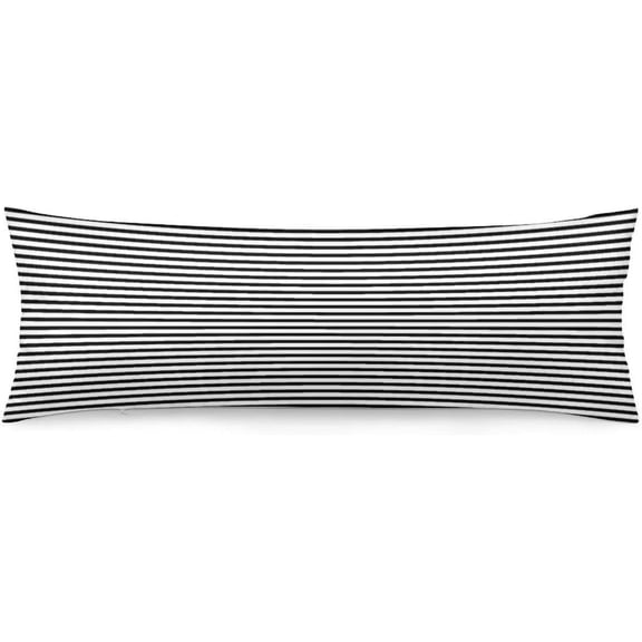 Striped Body Pillow Cover White and Black Stripe Long Pillowcase with Zipper Black and White Stripes Printed Pillow Covers Soft Cushion Cover Cases Decorative Bedding Pillow Case for Bed,Sofa,20"x54"