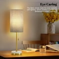 thumbnail image 6 of NATYSWAN Minimalist Table Lamp Set of 2, Nightstand Lamp for Bedroom Living Room, Modern Pull Chain Bedside Lamp with Marble Base, Fabric Shade, Small Desk Lamp for Home, Office, Reading,Grey, 6 of 7