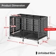 thumbnail image 4 of Snuowu 48Inch Heavy Duty Dog Crate with Wheels, Metal Big Dog Cage for Large and Medium Dogs, Extra Large XL XXL Indestructible Dog Crate with Removable Tray., 4 of 7