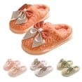 thumbnail image 2 of LIANGP Ladies Slippers Women Fuzzy Bow Slippers Winter Elegant Cozy Plush House Shoes With Faux Pelt Liner Gift For Women Women's Shoes Orange Size 7, 2 of 9