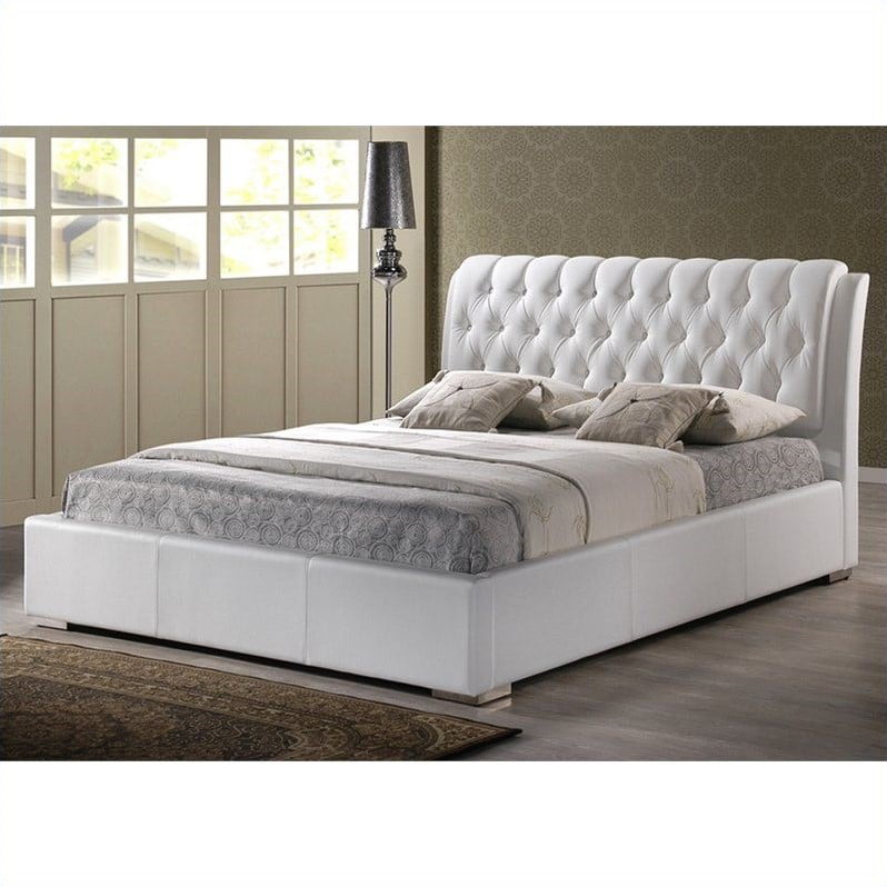 Bowery Hill King Platform Bed With, White King Platform Bed