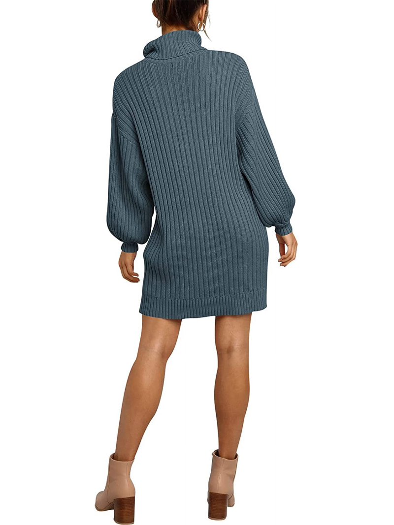 turtleneck loose dress Soft Loose Turtleneck Dress In Black