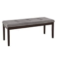 thumbnail image 4 of Weston Home Banford Velvet Tufted Nailhead Bench, Gray, 4 of 5