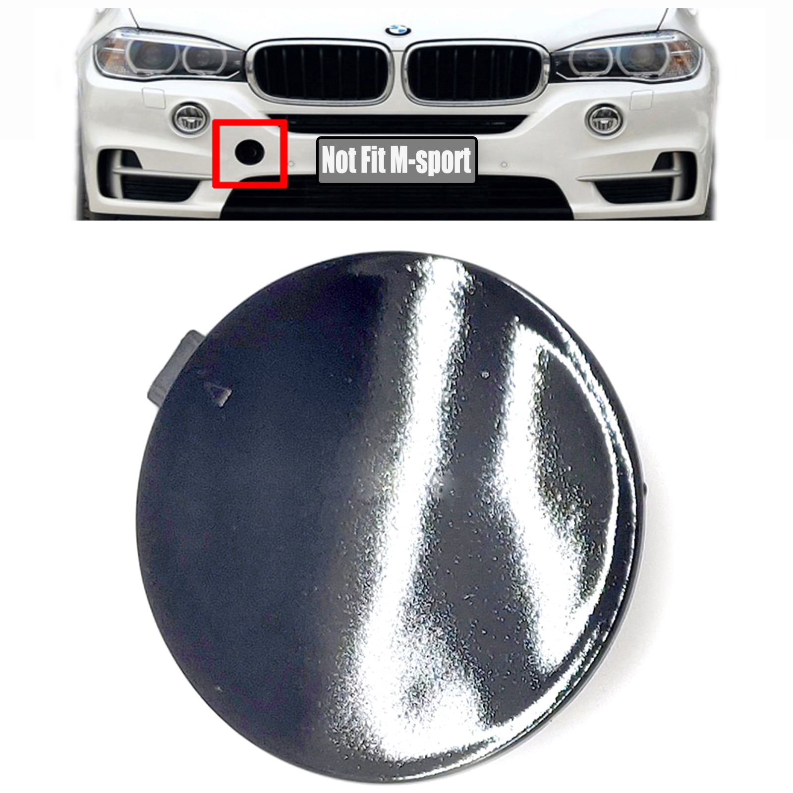 Trimla Front Tow Cover for 14-18 BMW X5 F15 M-Sport Fit 25dX 28iX 30dX 35iX  40dX 40e 50i xDrive SAV 2014 2015 2016 2017 2018 Bumper Towing Hook Eye Cap  51118060131 