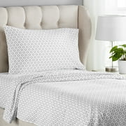 Mainstays 300 Thread Count Easy Care Percale Bed Sheet Set, Twin/Twin XL, Black Dot, 3 Piece