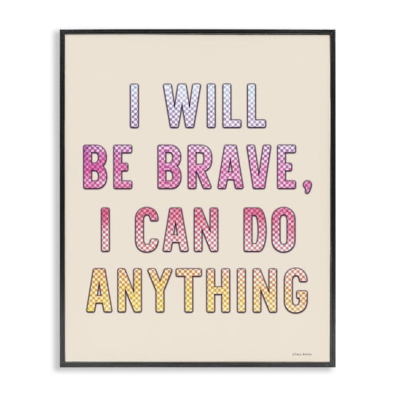Stupell Industries Contemporary Brave & Can Do Anything Black Framed Giclee Art, 11 x 14, by Yass Naffas Designs