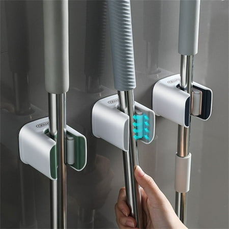

Andvari Kitchen No Trace Mop Holder Non-Slip Silicone Strong Load-Bearing Mop Storage Rack Household Supplies