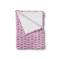 thumbnail image 2 of Ferret Soft Flannel Fleece Throw Blanket, Funny Cartoon Pattern of Animal with Glasses and Scarf, Cozy Plush for Indoor and Outdoor Use, 70" x 90", Baby Pink Fuchsia, by Ambesonne, 2 of 6