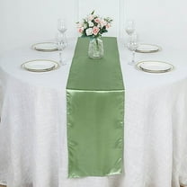 BalsaCircle 12 Pieces 12" x 108" Sage Green Satin Table Runners Table Top Linens Decorations