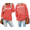 thumbnail image 4 of Women's Sweatshirts 2025 Wrestling Mom Sweatshirt Long Sleeve Crewneck Graphic Pullover Tops Sweatshirt for Women, 4 of 5