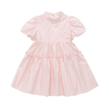 

Girls Improved Cheongsam Dress Summer Chinese Wind Hanfu Female Baby Summer Flower Princess Dress Half Birthday Outfit Baby Girl Baby Girl Clothes Baby Girl Dresses