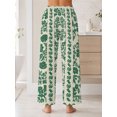thumbnail image 3 of Pajama Pants for Women, Retro Green Floral Soft Breathable Sleepwear Lounge Pants with Pockets, 3 of 8