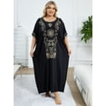 thumbnail image 5 of Edolynsa Plus Size Moroccan Kaftan Dress for Women Embroidery Caftan Tunic Maxi Beach Dresses Bathing Suit Cover up Sleepwear, 5 of 10
