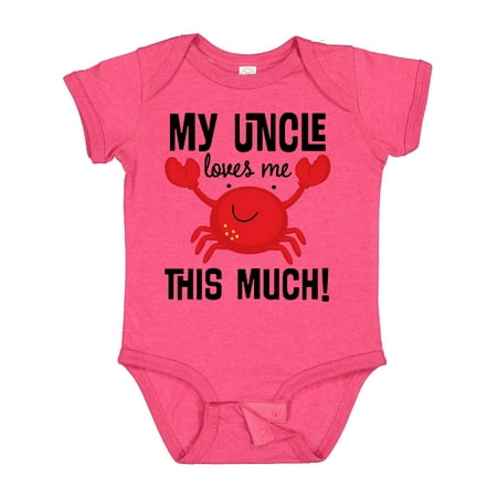 

Inktastic Uncle Loves Me Childs Crab Gift Baby Boy or Baby Girl Bodysuit