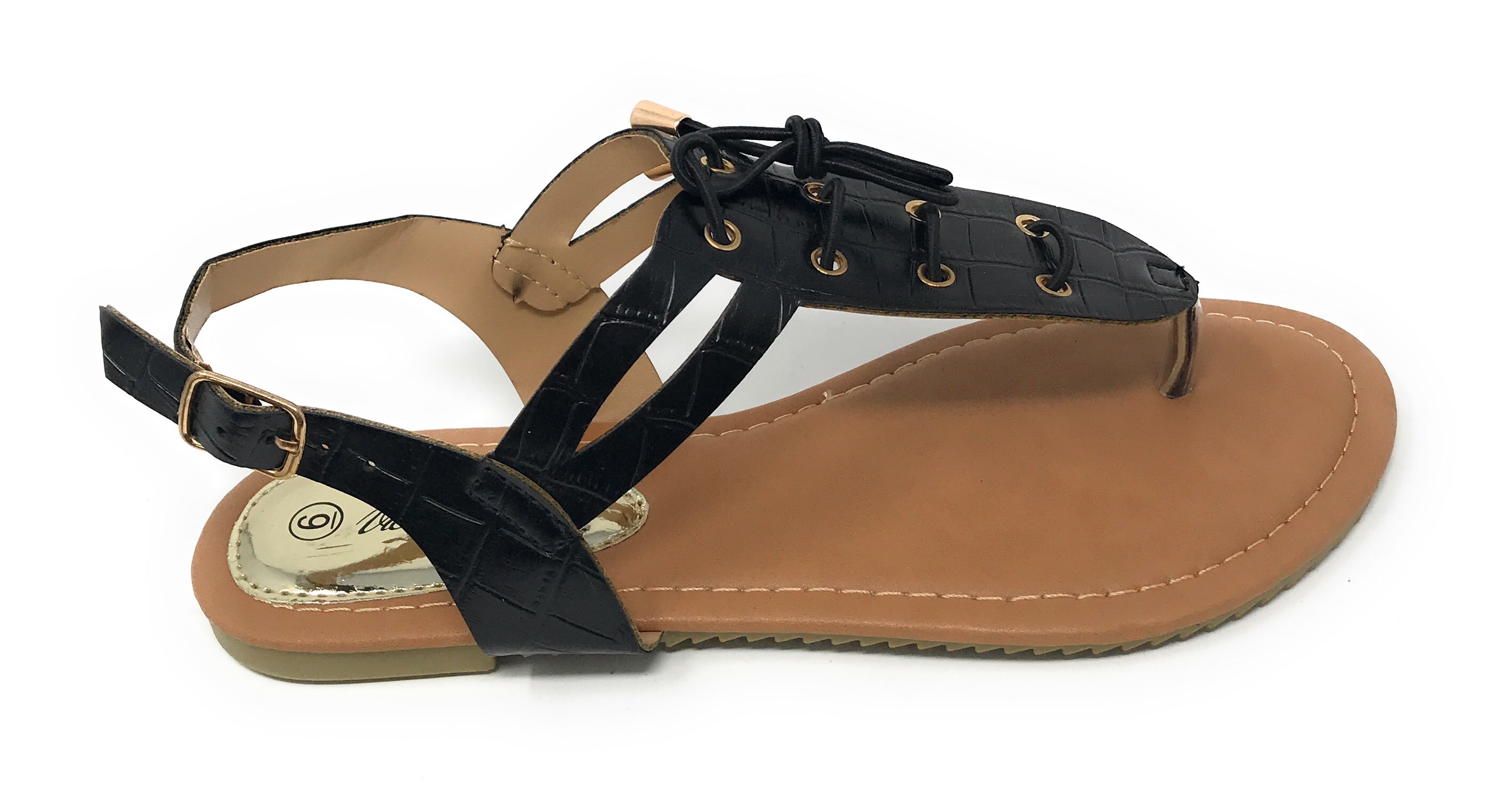 Victoria K Women's Laceup Faux Snake Skin With Side Buckle Sandals