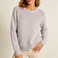 thumbnail image 2 of MYAOYINo Boundaries Womens Glitter Front Detail Round Neck Knit Top Long Sleeve Elegant Blouse, 2 of 9