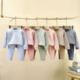 thumbnail image 4 of TOWED22 Infant Newborn Toddler Girl Clothing Set Long Sleeve Round Neck Sweatshirt + Joggers Pants 2pcs Outfits Daily(Light Blue,1-2 Y), 4 of 5