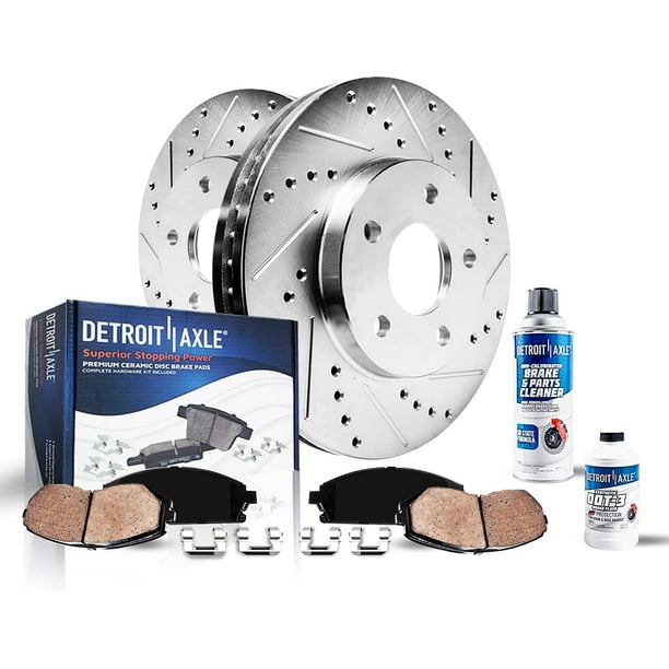 Detroit Axle - RWD 320mm Front Drilled Slotted Rotors Brake Pads ...