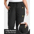 thumbnail image 5 of BALEAF Plus Size Pants for Women Hiking Cargo Water Resistant UPF 50+ Cargo Joggers Zipper Pockets Black 4XL, 5 of 7