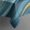 thumbnail image 3 of Blue Gold Marble Pattern Rectangle Tablecloth 60"x84",Waterproof Polyester Rectangle Table Cloth, Wipeable Spillproof Polyester Tablecloth for Dining, Camping, Indoor and Outdoor, 3 of 5