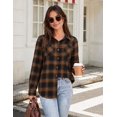 thumbnail image 5 of Zeagoo Womens Plaid Flannel Shirts Long Sleeve Button Down Blouse Cotton Fall Tops, 5 of 6