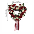 thumbnail image 3 of Heart Shaped Rose Wreath,14 in Pink Valentine’s Day Floral Wreath with Ribbons,Artificial Rose Flowers Wreaths,Heart-Shaped Garland Wreaths for Front Door,Valentine’s Day Wedding Decoration, 3 of 7