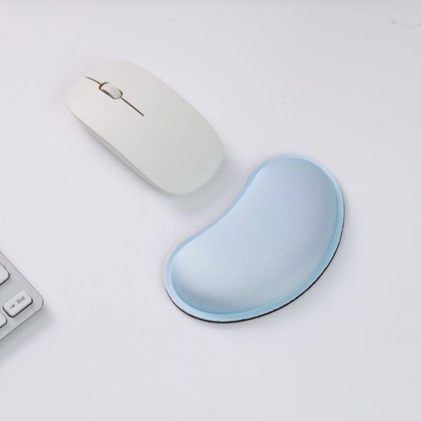 Xiao Hua Almohadilla de espuma elástica pegajosa para ratón ergonómico, oficina, computadora, computadora portátil, almohadilla para ratón, azul claro
