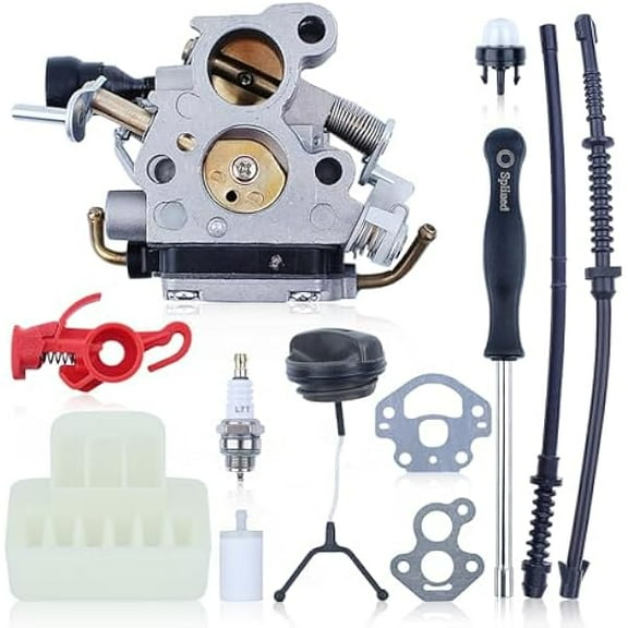Carburetor & Tune-Up Kit Compatible with Chainsaws Using Zama C1T-EL41 / C1T-EL41A – Fits Husqvarna 435 435E 440 135 140 and Jonsered CS2240/CS2240S 358381800 – Includes Carb Adjustment Tool