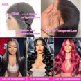 thumbnail image 4 of Pelucas de Cabello Humano con Frente de Encaje Ondulado Corporal de 26 Pulgadas Pelucas de Cabello Humano Pre Arrancado con Cabello de Pelucas Sin Pegamento Cabello Humano, 4 of 5