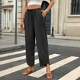 thumbnail image 6 of XFLWAM Capris Pants for Women Summer Baggy Elastic High Waist Cropped Trousers Casual Loose Wide Leg Pallazzo Pants Black S, 6 of 9