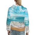thumbnail image 7 of Picia Sunny Ocean Waves Pattern Casual Women's Hoodie, Hooded Sweatshirt with Kangaroo Pocket, Comfortable Pullover with Eye-catching Drawstrings-Large, 7 of 7
