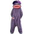 thumbnail image 5 of Big Mouth Monster Onesie Pajamas, Plush Monster Onesie, Soft Plush Loungewear, Cozy One Piece Loungewear Funny Onesie for Halloween Costumes, Halloween Pajamas & Christmas Pajamas Purple 100, 5 of 5