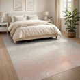thumbnail image 3 of ODIKA 8'x10' Washable Area Rug Round Pink Gradient Blush Ivory Interlocking Plush Teal Anime for Living Room, Under Sectional, Family , Durable, Non-Slip, 3 of 7