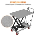 thumbnail image 3 of EastVita Lift Table Cart,500lbs Capacity,28.5" Lifting Height,Manual Single Scissor,4 Wheels,Non-Slip Pad,3mm,Grey, 3 of 7