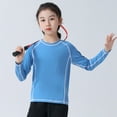 thumbnail image 3 of GYRATEDREAM Kids Boys Girls Athletic Shirts Short Sleeve Dry Fit Sports T-Shirts Tops Crew Neck Basic Activewear Performance Clothing for 9-10T Blue, 3 of 9