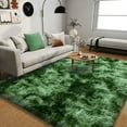 thumbnail image 3 of ASPILLOW 9x12 Fluffy Rug for Room,Non Skid Plush Indoor Home Decor Rug,Modern Shaggy Fuzzy Rugs for Living Room,Tie-dye Dark Green, 3 of 10
