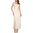thumbnail image 2 of INSPIRE CHIC Women's Dress Satin Spaghetti Strap Cowl Neck Maxi Ruched Dress S Champagne, 2 of 6