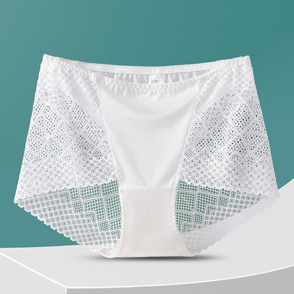 Xucatan Women's High Waist Floral Embroidered Panties, Stretchy Solid Color Bow Detail Underwear, Breathable Ladies Underwear Panties, Elastic Feminine Briefs , Casual Hipster Panties Gift