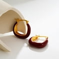 thumbnail image 5 of PULABO Women 18k Gold Plated Hoop Earrings U-shaped earring Bride Wedding Engagement Jewelry Gifts, 5 of 10