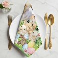 thumbnail image 2 of Easter Cloth Napkins, Spring Rabbit Sheep Duck Eggs Plants Black Plaid Washable and Reusable Dinner Napkins Set of 8, Table Napkin for Kitchen Party Birthday Wedding Hotel Housewarming 20"x20", 2 of 9